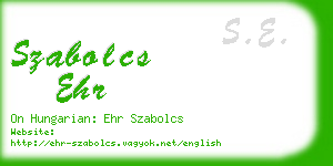 szabolcs ehr business card